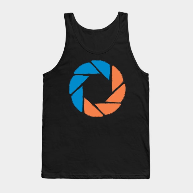 Aperture Science Reticle Logo Tank Top by donewton